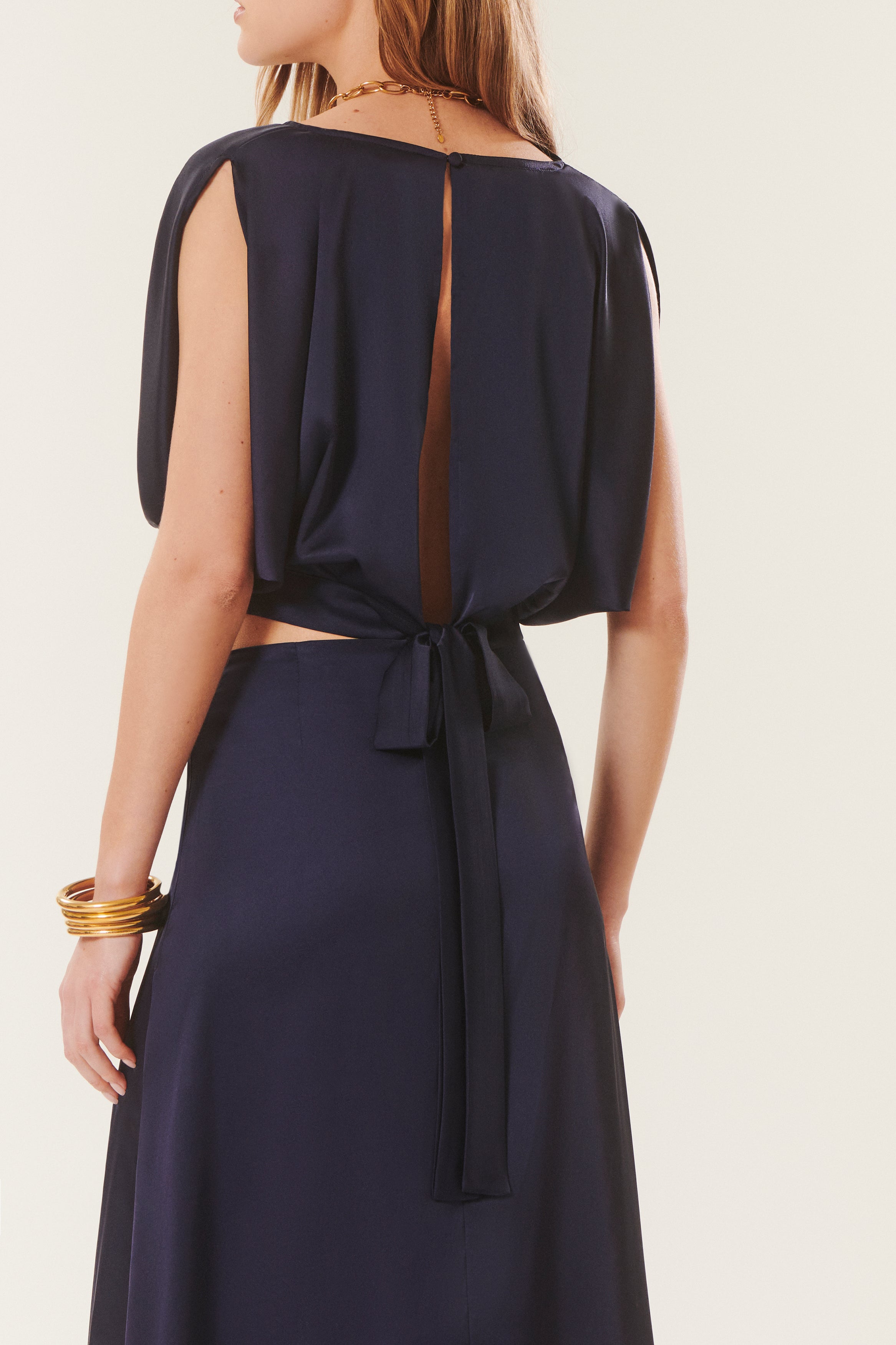 Balto | Tie-front satin top