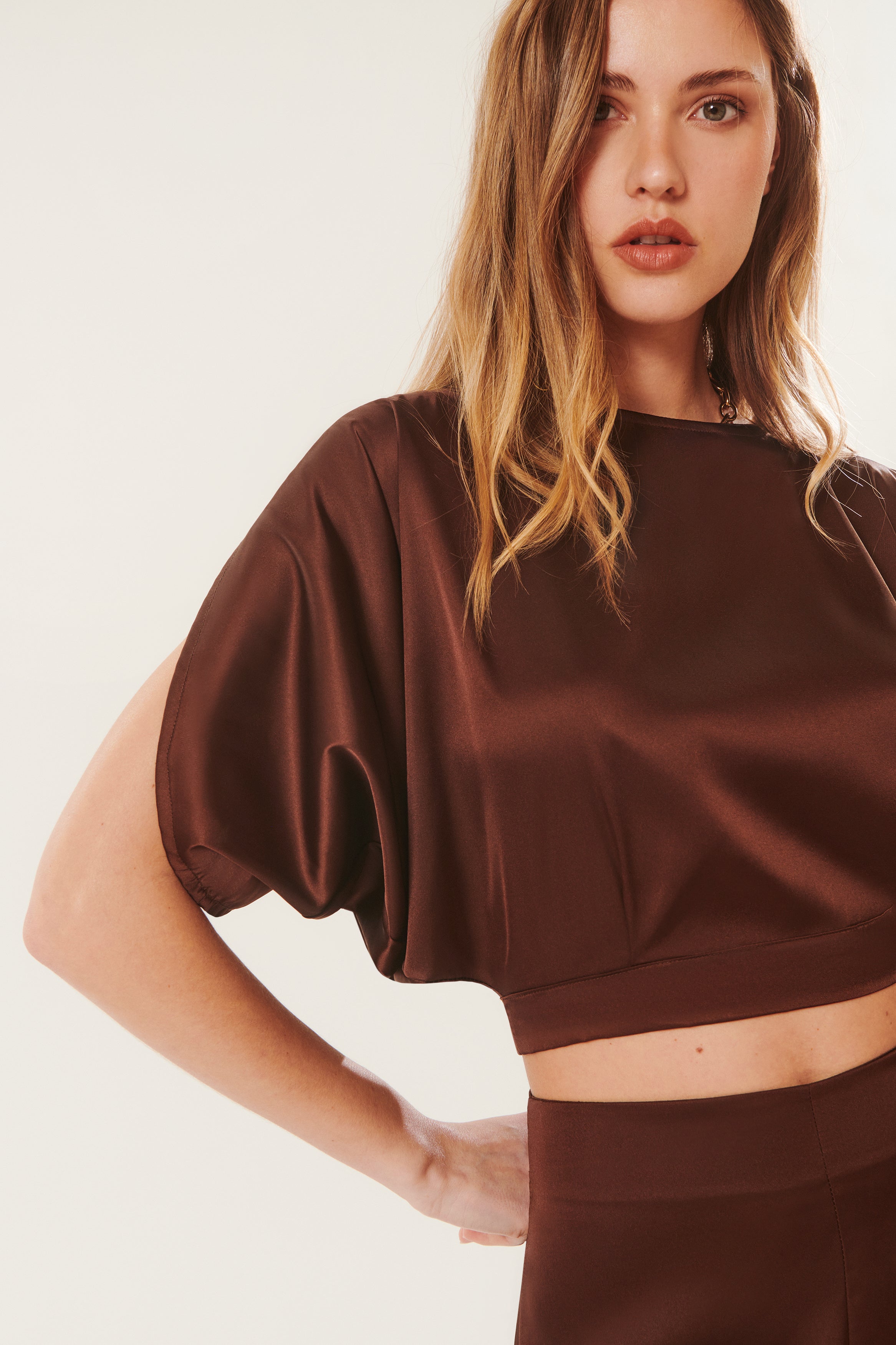 Balto | Tie-front satin top