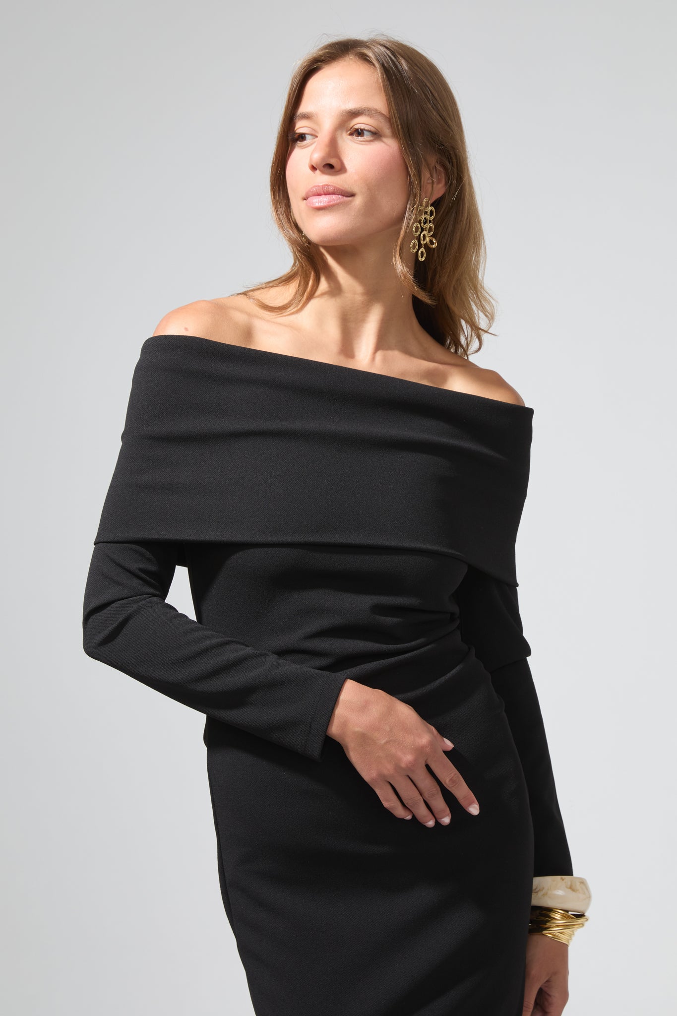 Elizabeth | Bardot Neck Long Dress