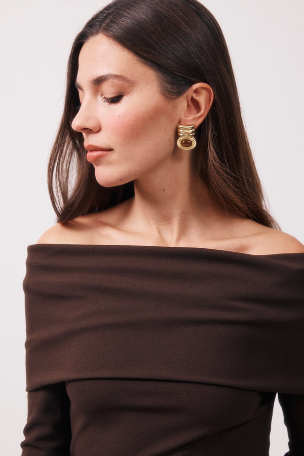 Lior | Oval stone hoops
