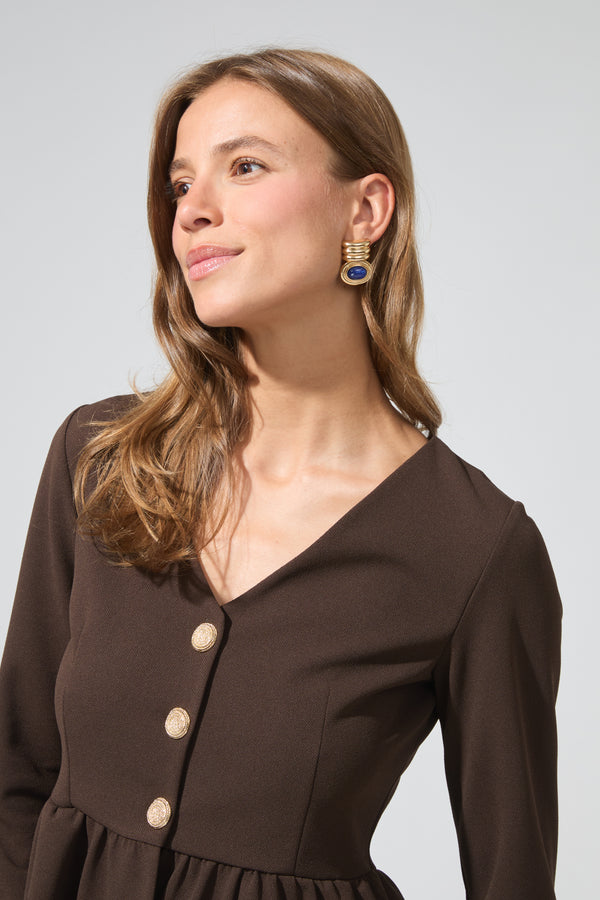 Léon | Button-up Peplum Top