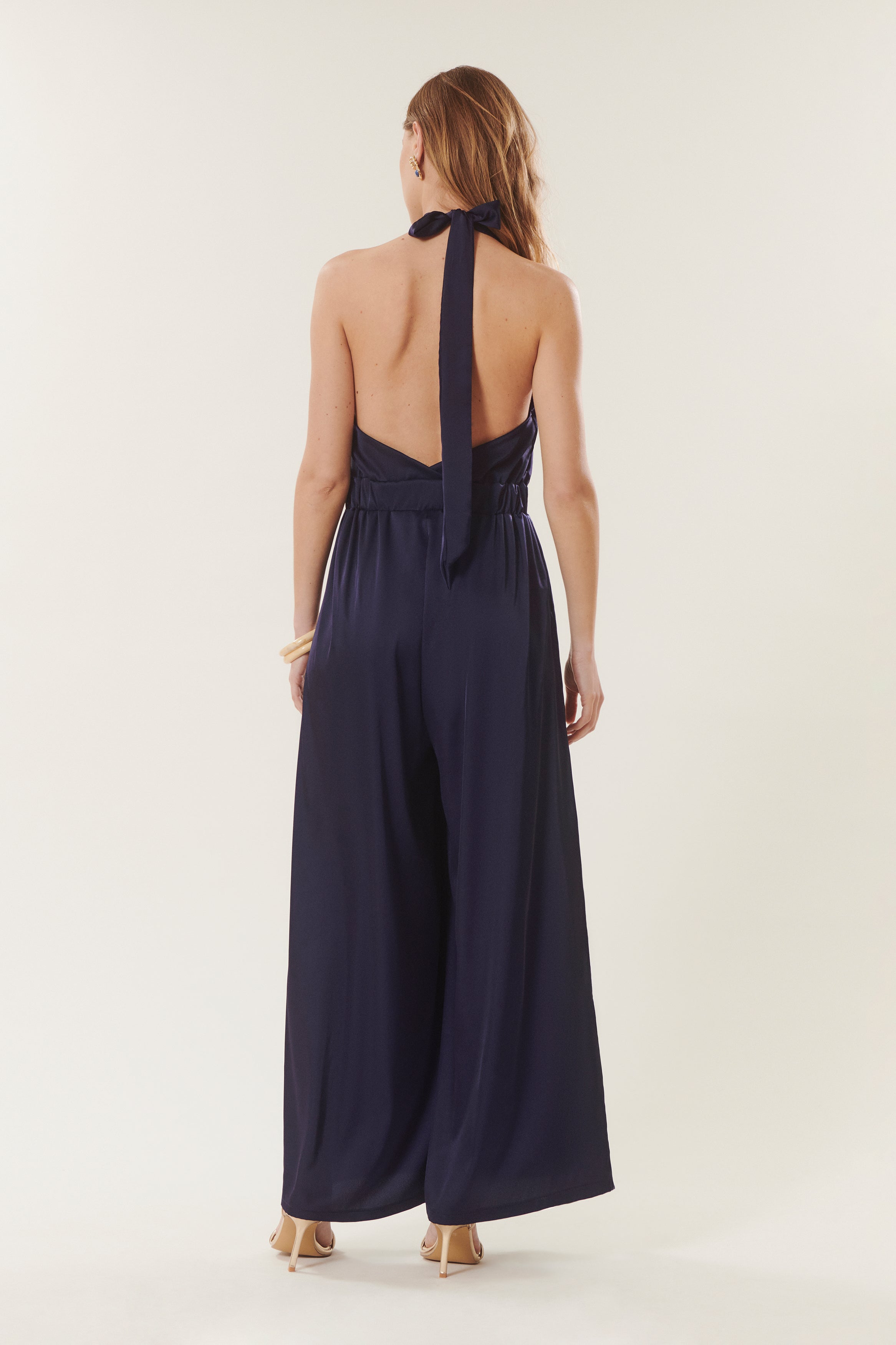Belinda | Satin Halterneck Jumpsuit