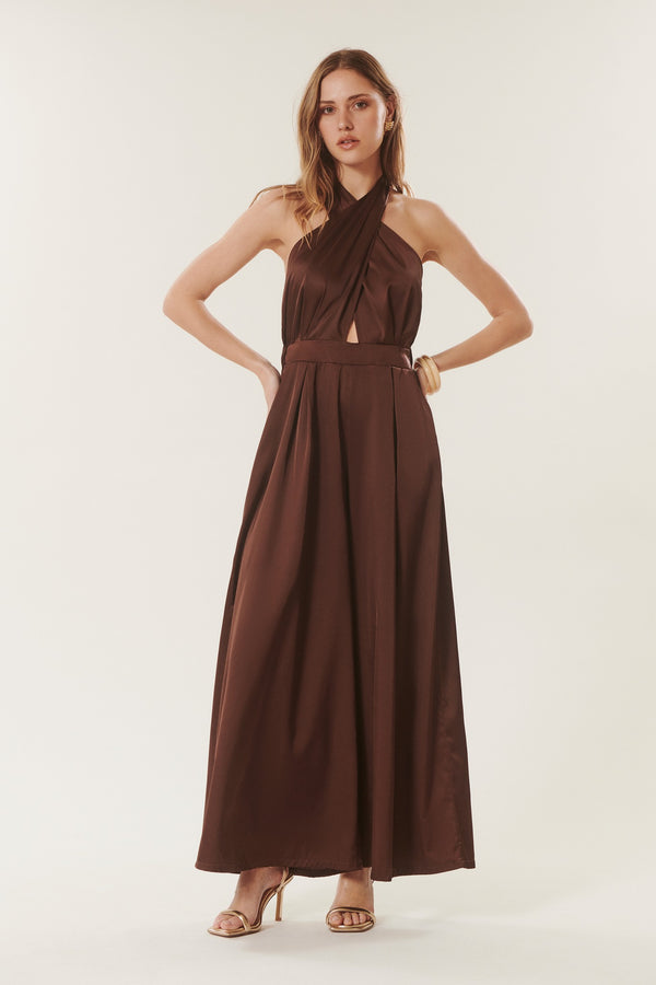 Belinda | Satin Halterneck Jumpsuit