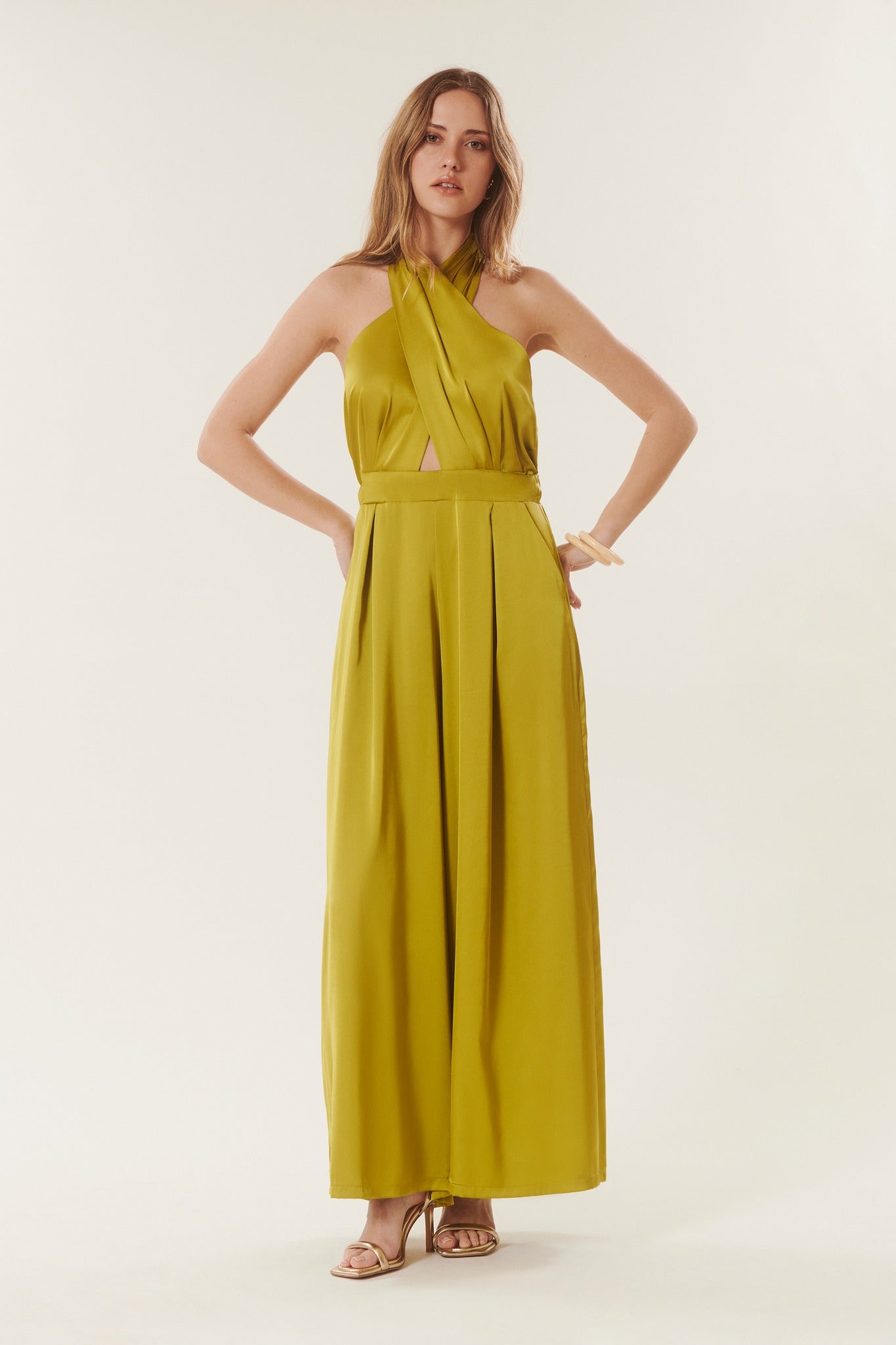 Belinda | Satin Halterneck Jumpsuit