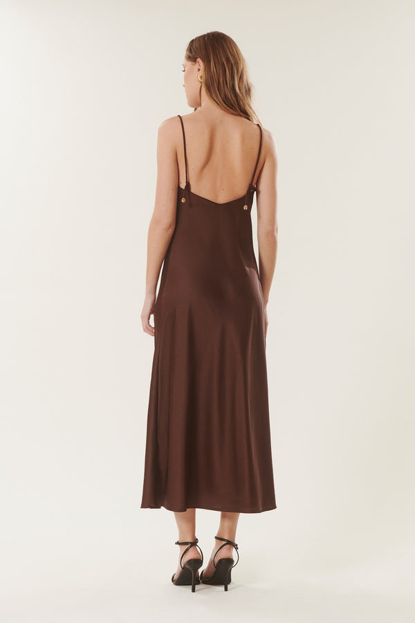 Nella | Satin Cowl Neck Dress