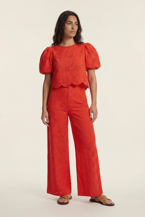 Stuart | Macrame puff sleeve top