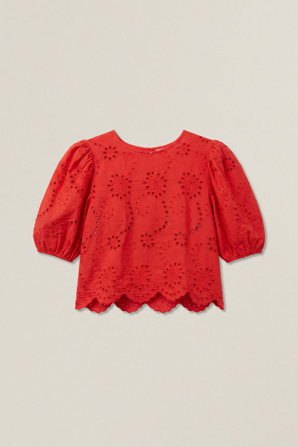 Stuart | Macrame puff sleeve top