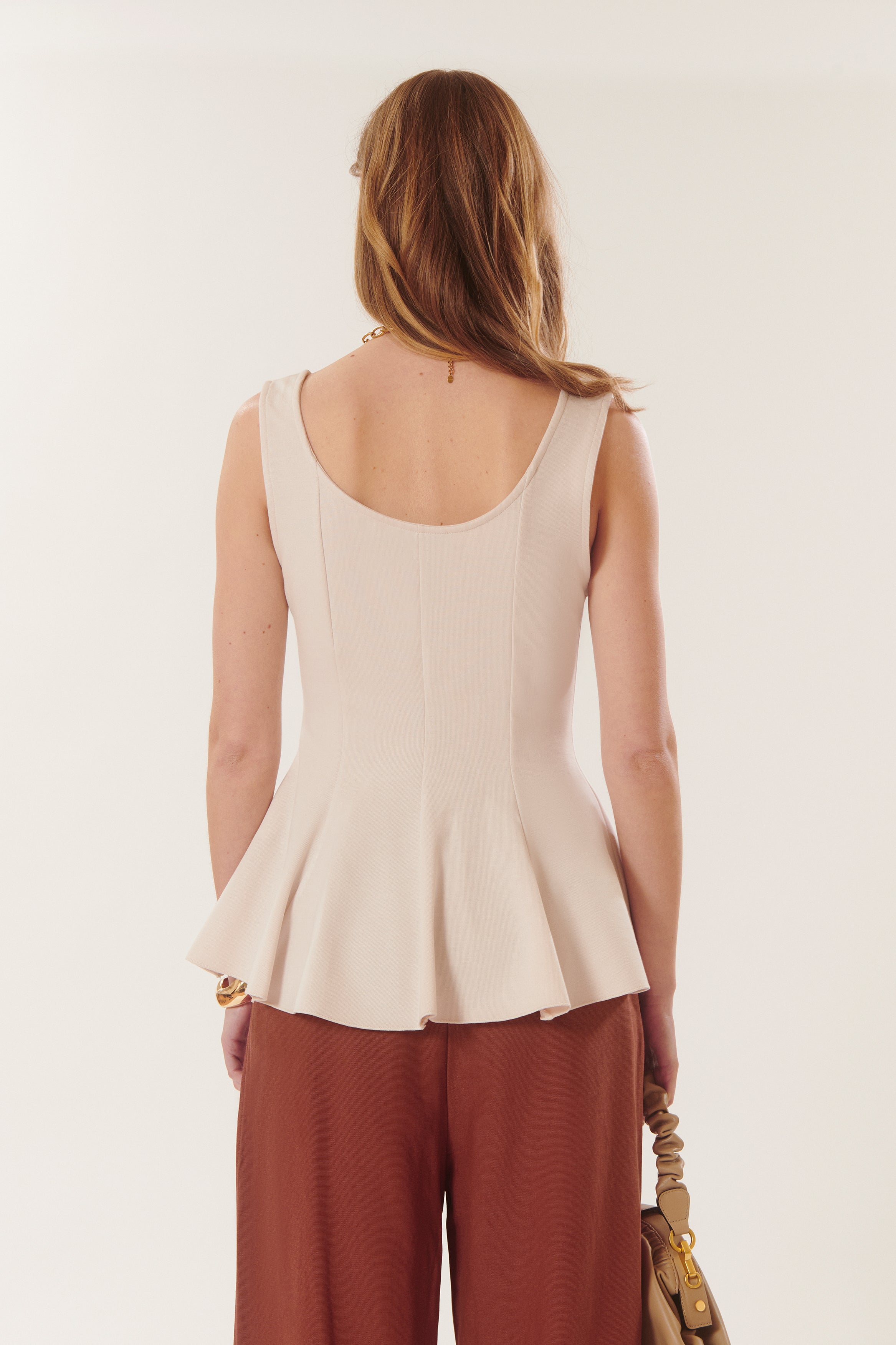 Todd | Sleeveless peplum top