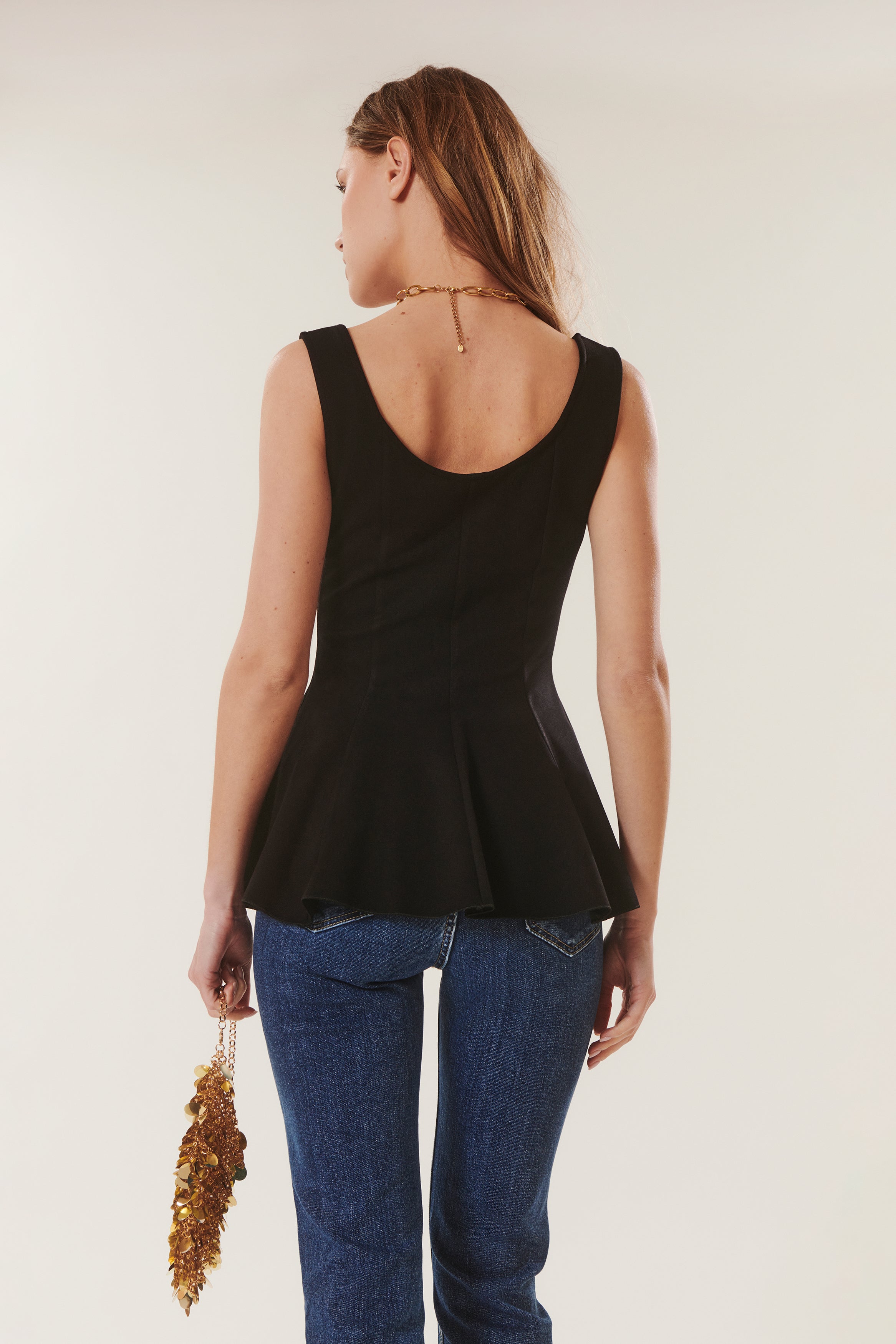 Todd | Sleeveless peplum top