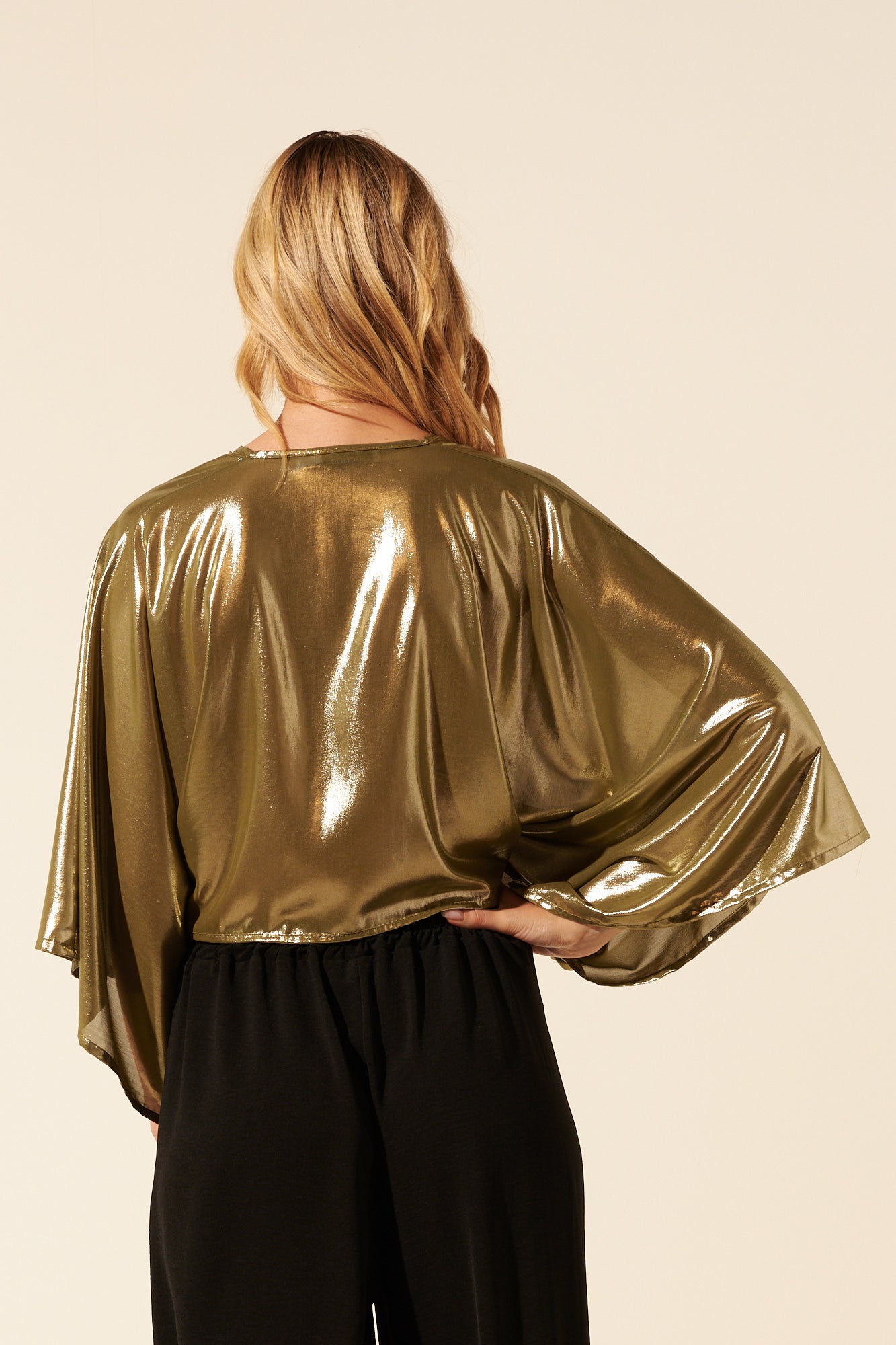 Blake | Fluid lamé top