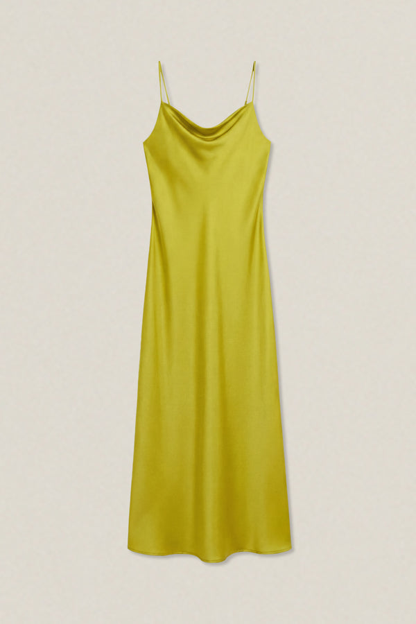Nella | Cowl neck satin dress