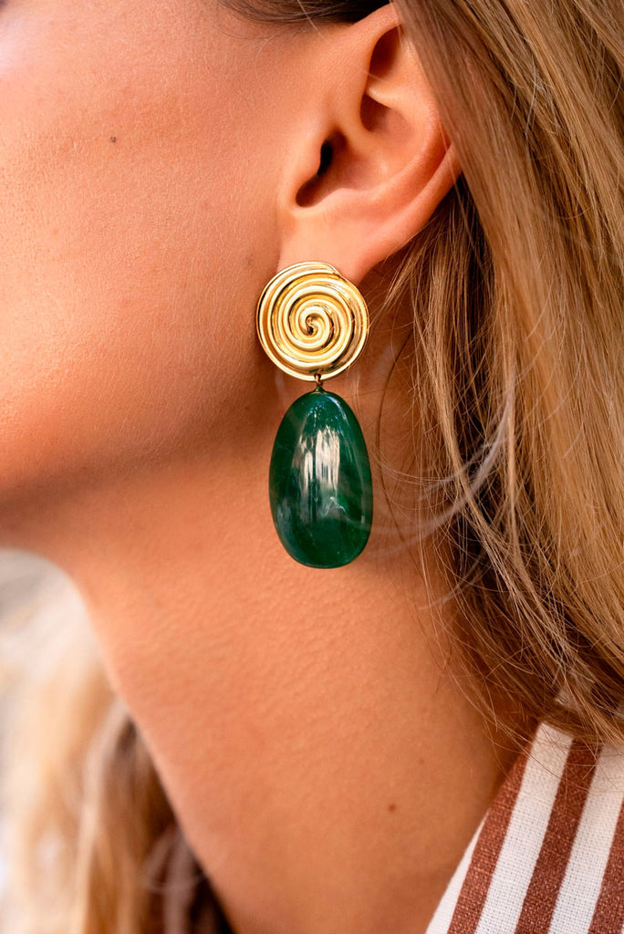 Lamya | Oval dangling earrings