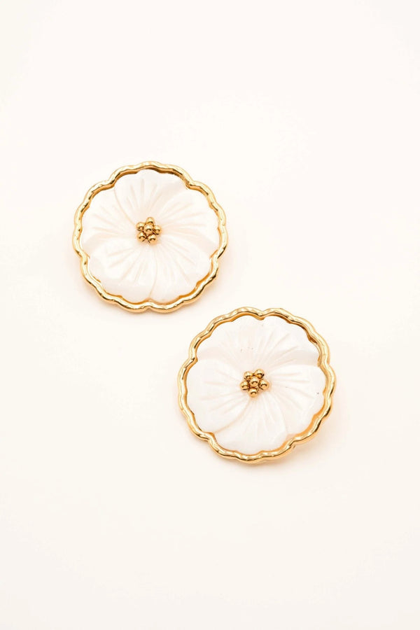 Eulalie | Pearly flower earrings
