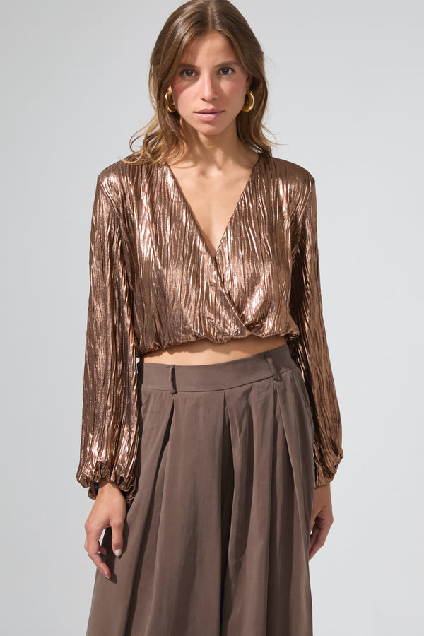 Barbara | Lamé crop top
