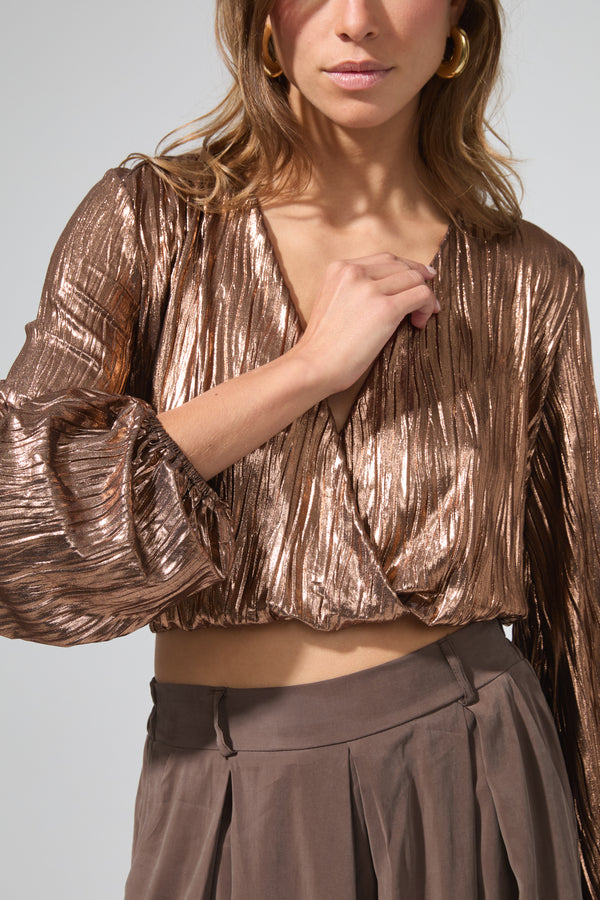 Barbara | Lamé crop top