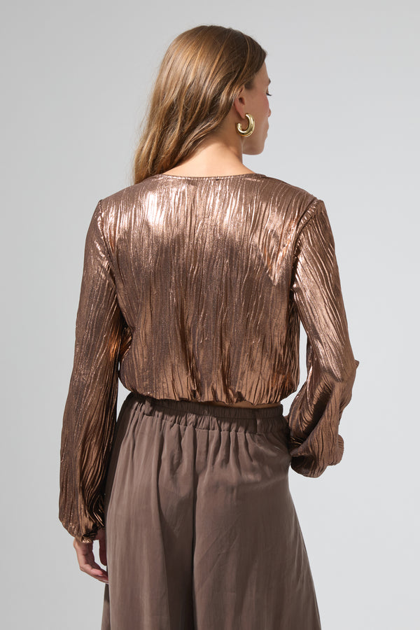 Barbara | Lamé crop top
