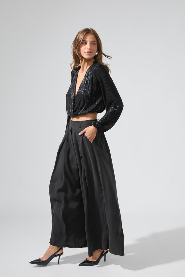 Barbara | Lamé crop top