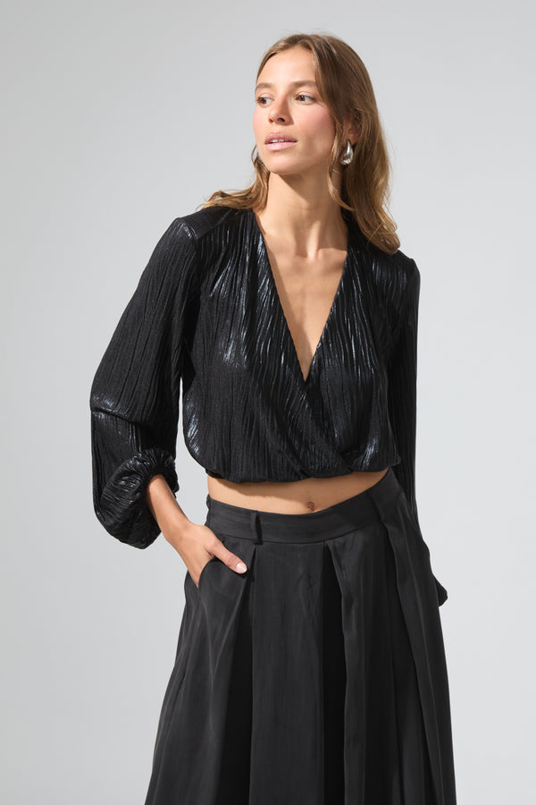 Barbara | Lamé crop top