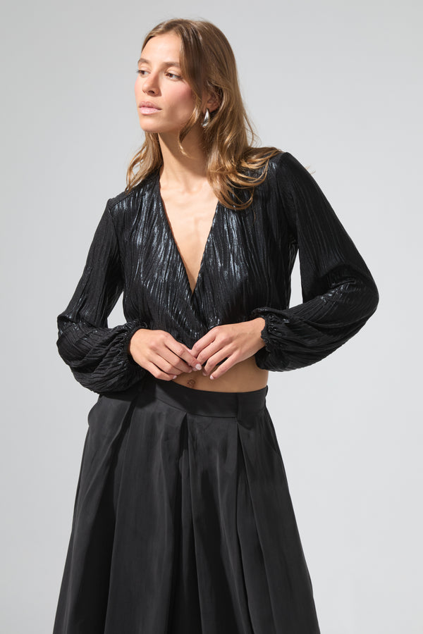 Barbara | Lamé crop top