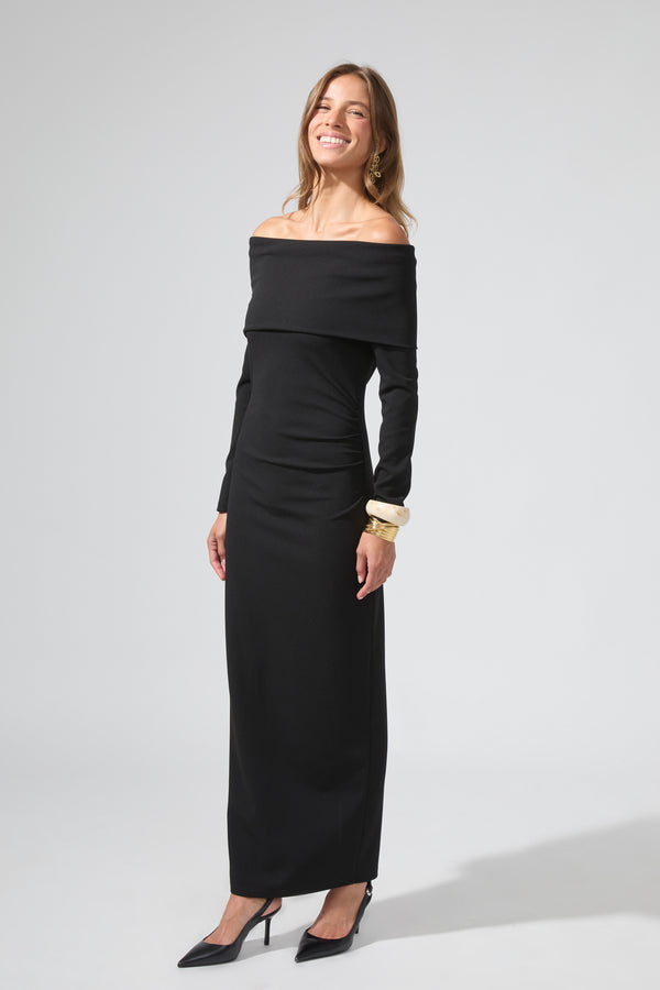 Elizabeth | Bardot Neck Long Dress