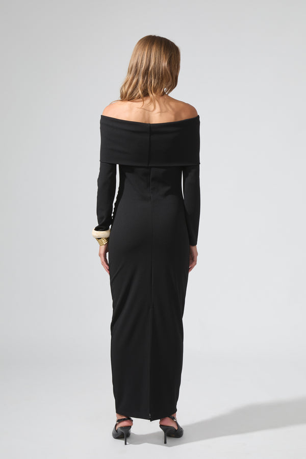 Elizabeth | Bardot Neck Long Dress