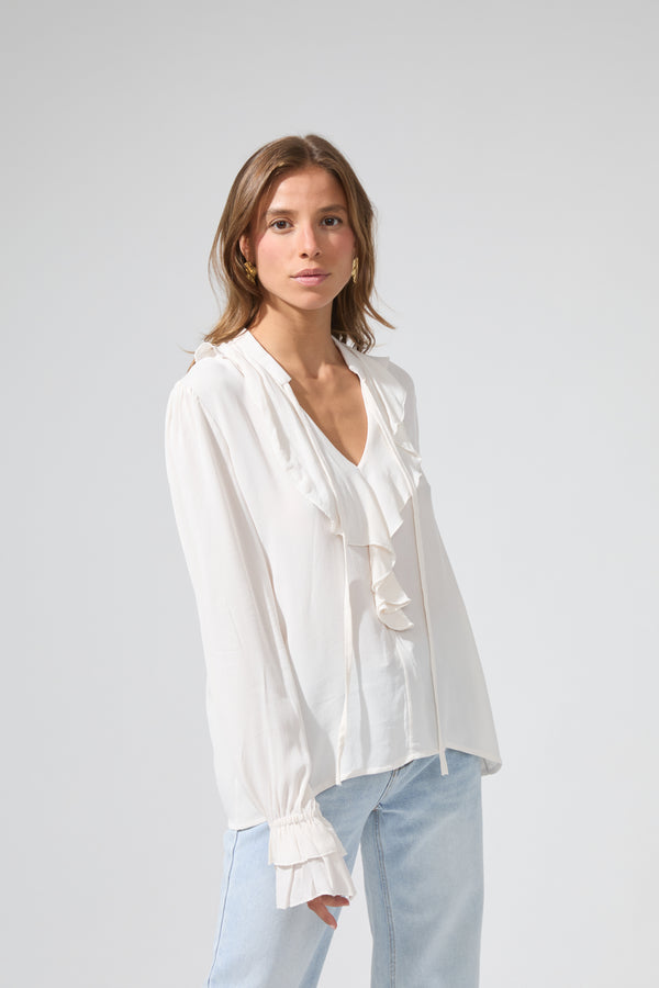 Estela | Ruffle Flowy Shirt