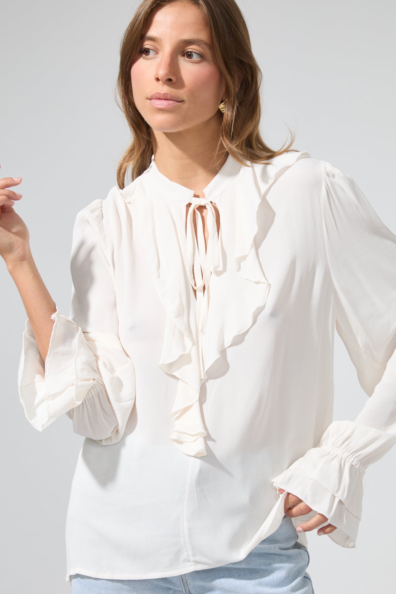 Estela | Ruffle Flowy Shirt