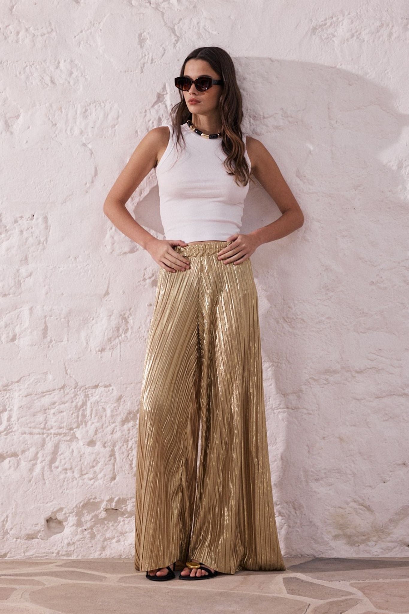 Felix | Fluid lamé pants