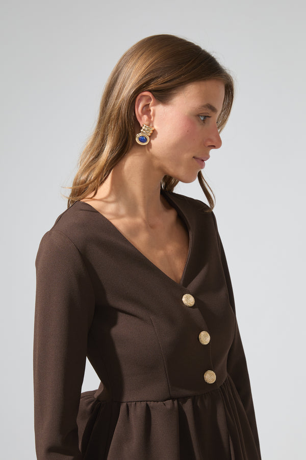 Léon | Button-up Peplum Top