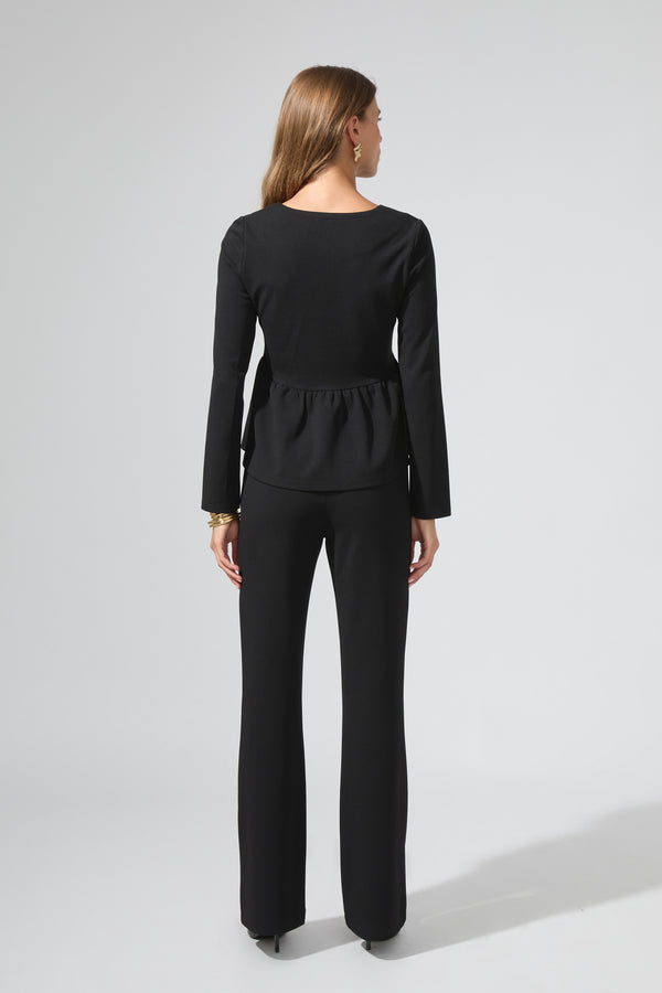 Léon | Button-up peplum top