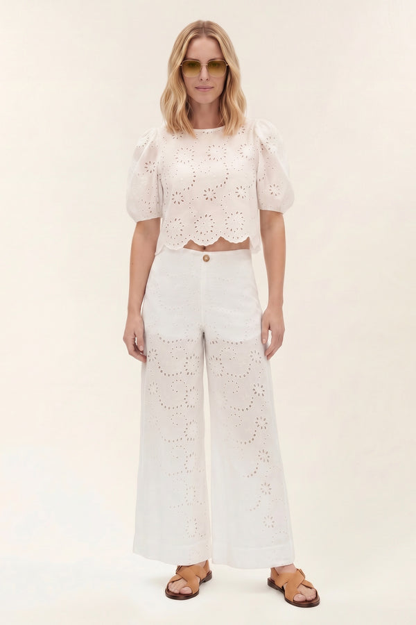Stuart | Macramé Puff Sleeve Top