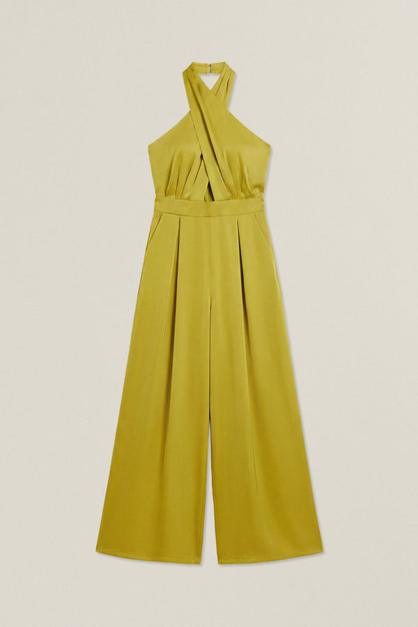 Belinda | Satin Halterneck Jumpsuit
