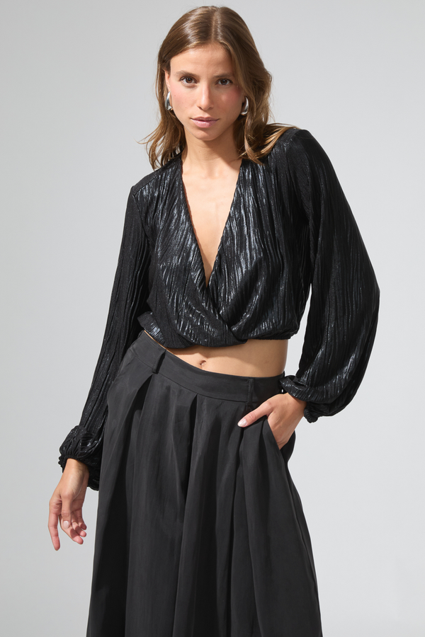 Barbara | Lamé crop top