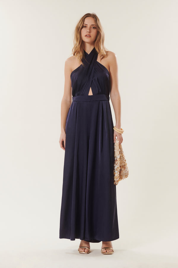 Belinda | Satin Halterneck Jumpsuit