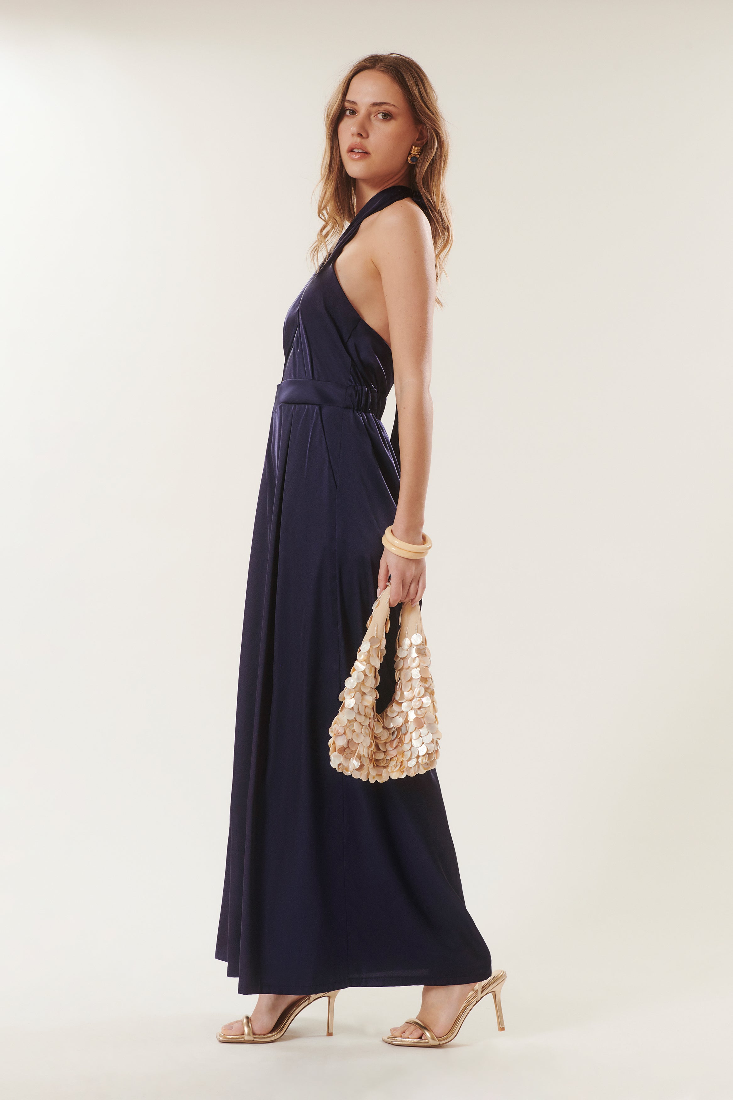 Belinda | Satin Halterneck Jumpsuit