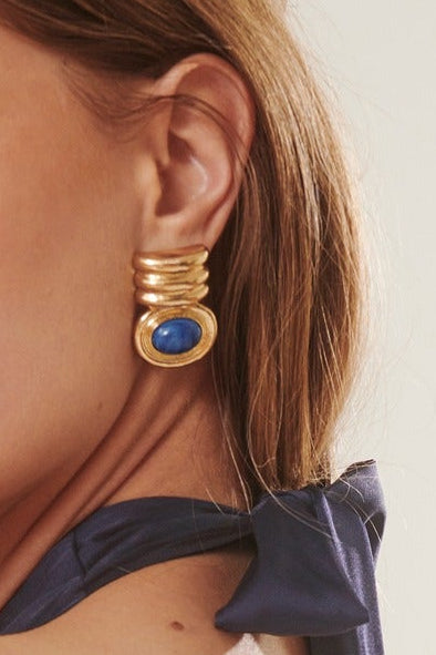 Lior | Oval stone hoops