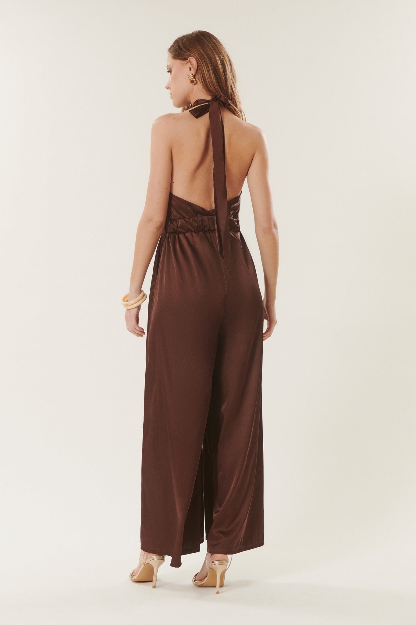 Belinda | Satin Halterneck Jumpsuit