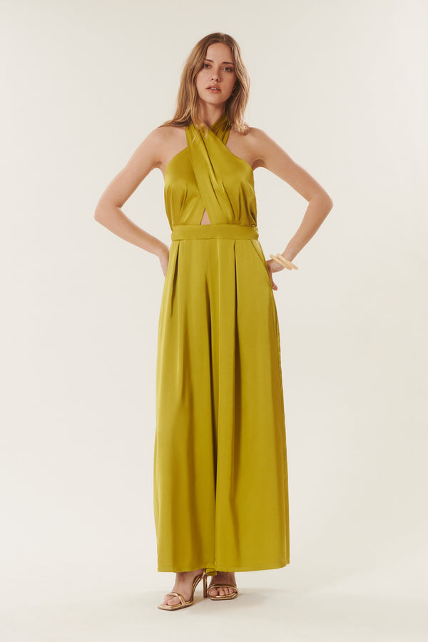 Belinda | Satin Halterneck Jumpsuit