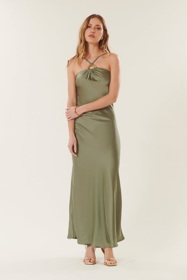 Caroline | Long satin dress