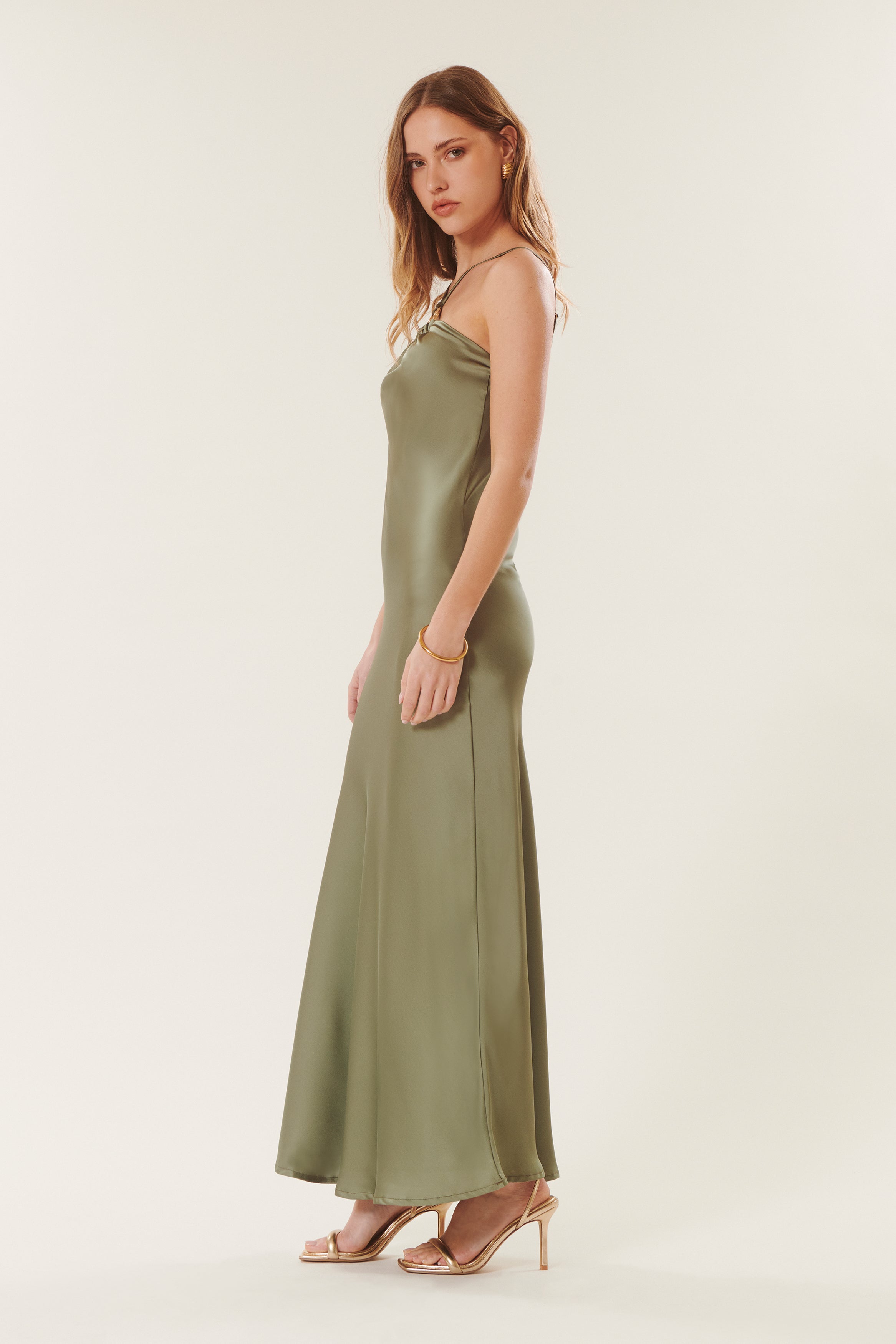 Caroline | Long satin dress