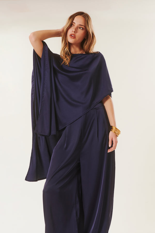 Ida | Satiny Cape Top