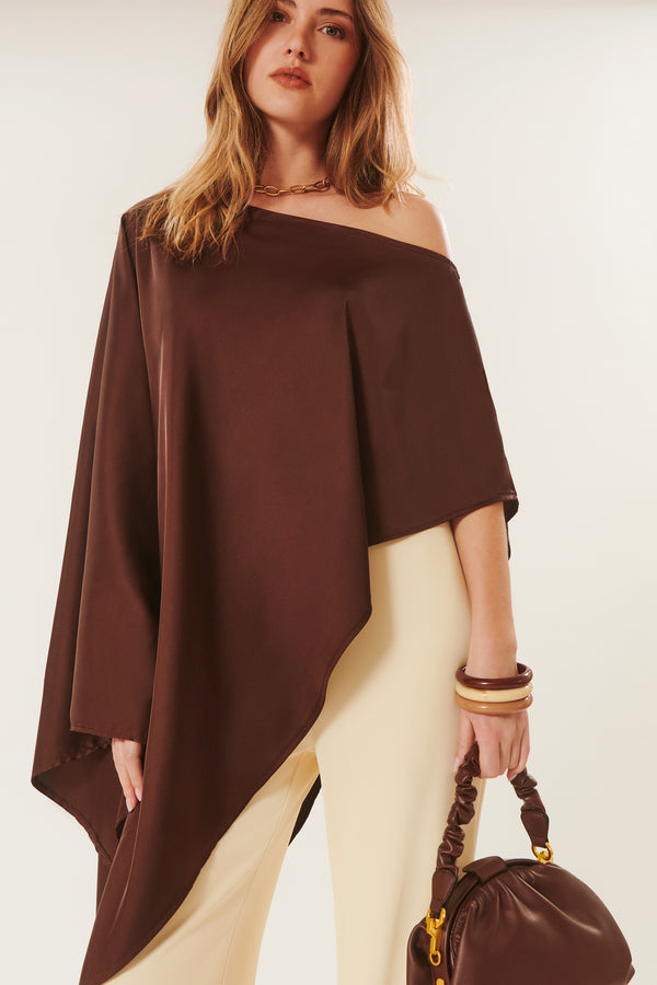 Ida | Satin Cape Top