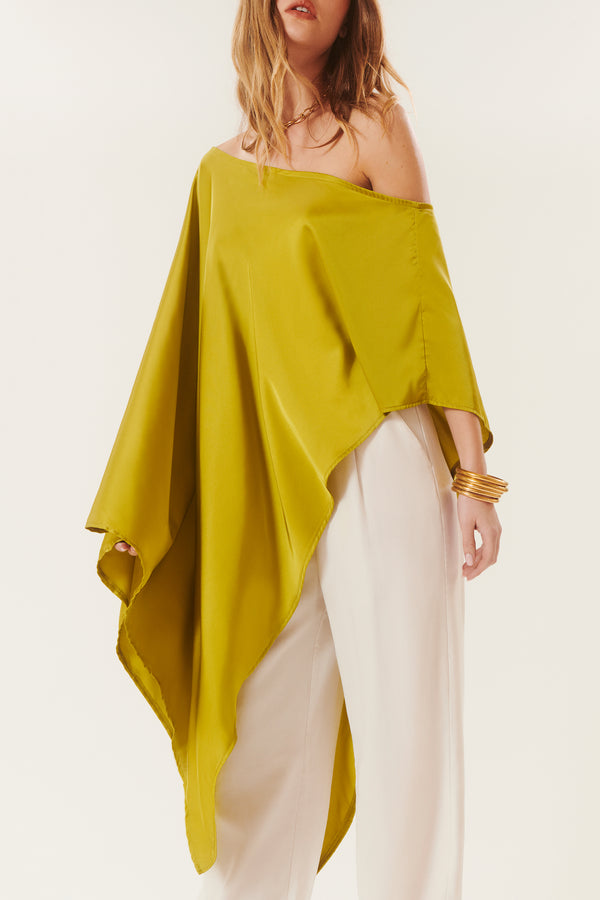 Ida | Satin Cape Top