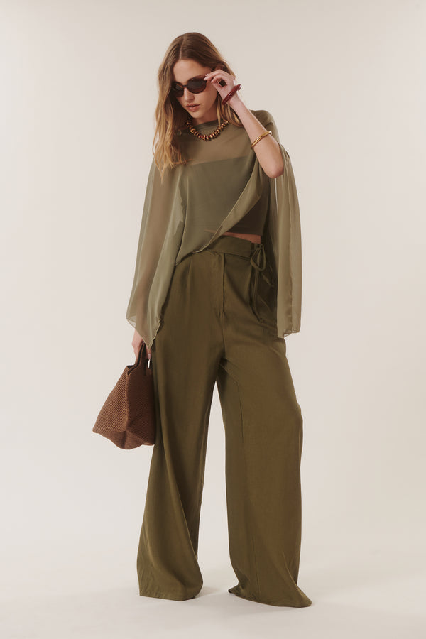 Cosimo | Wide leg linen trousers