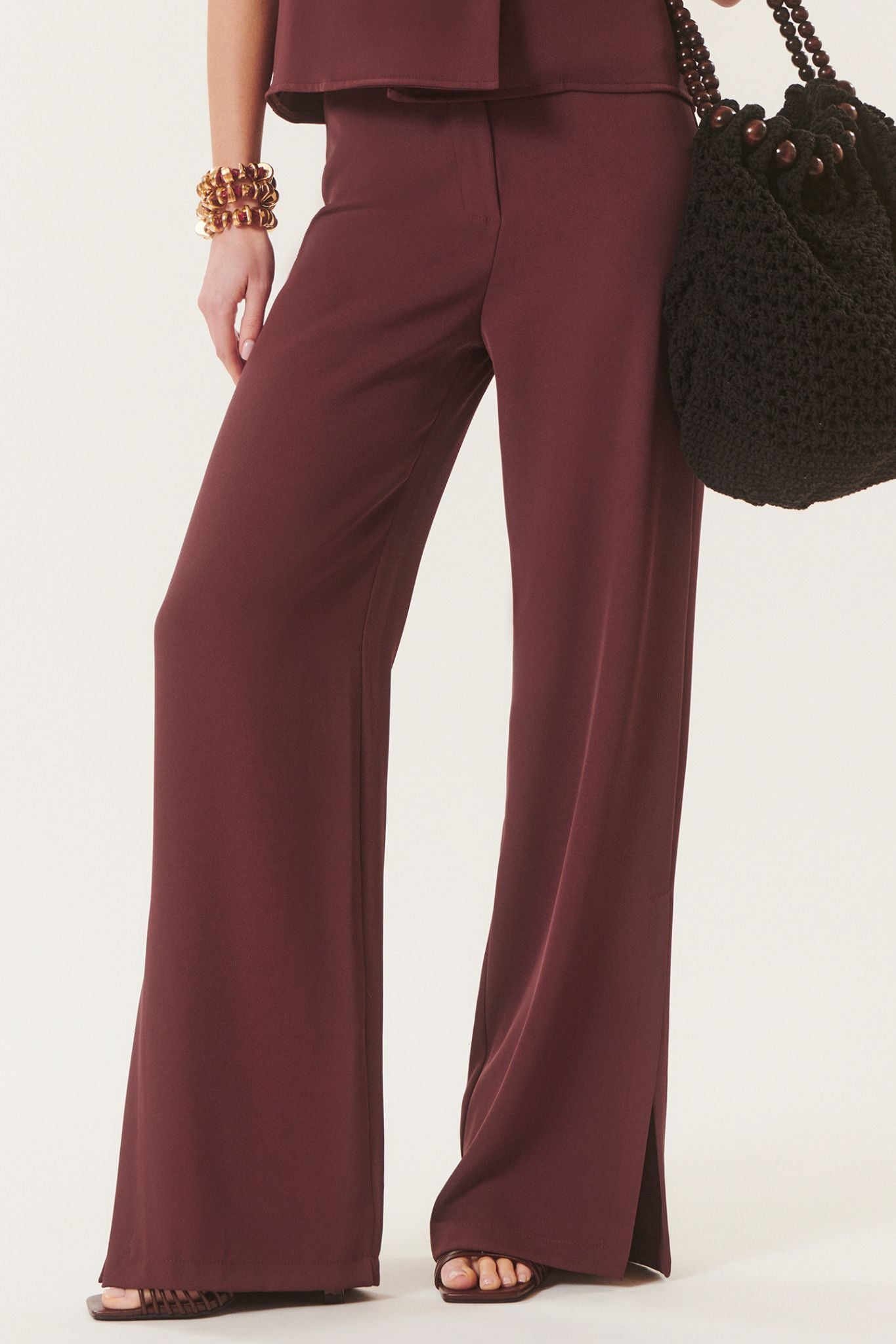 Massimo | Fluid trousers with slits