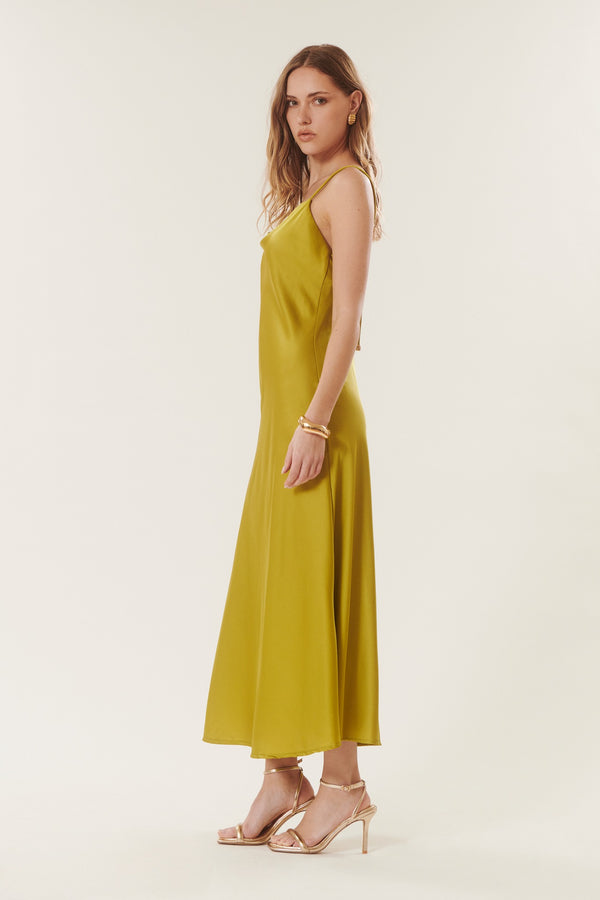 Nella | Cowl neck satin dress