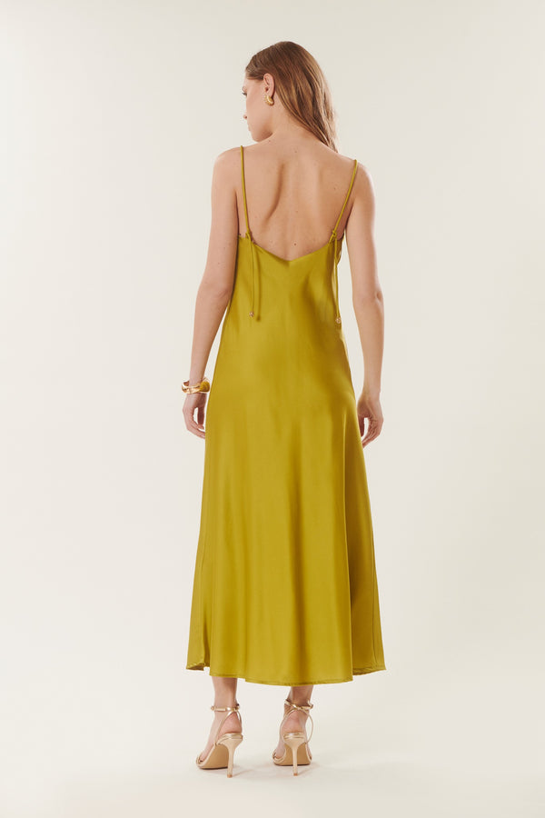 Nella | Cowl neck satin dress