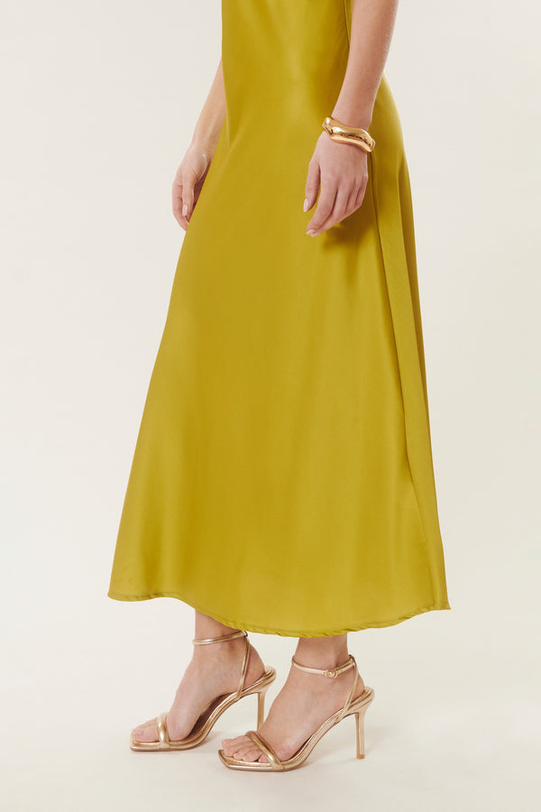 Nella | Cowl neck satin dress