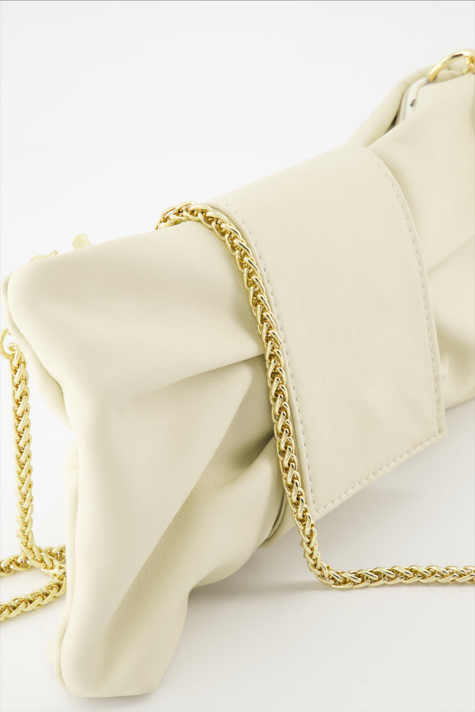 Fiocco | Leather bow clutch bag