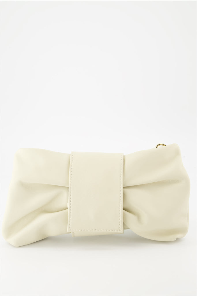 Fiocco | Leather bow clutch bag